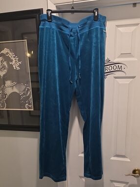Calvin Klein Teal Velour Drawstring Joggers